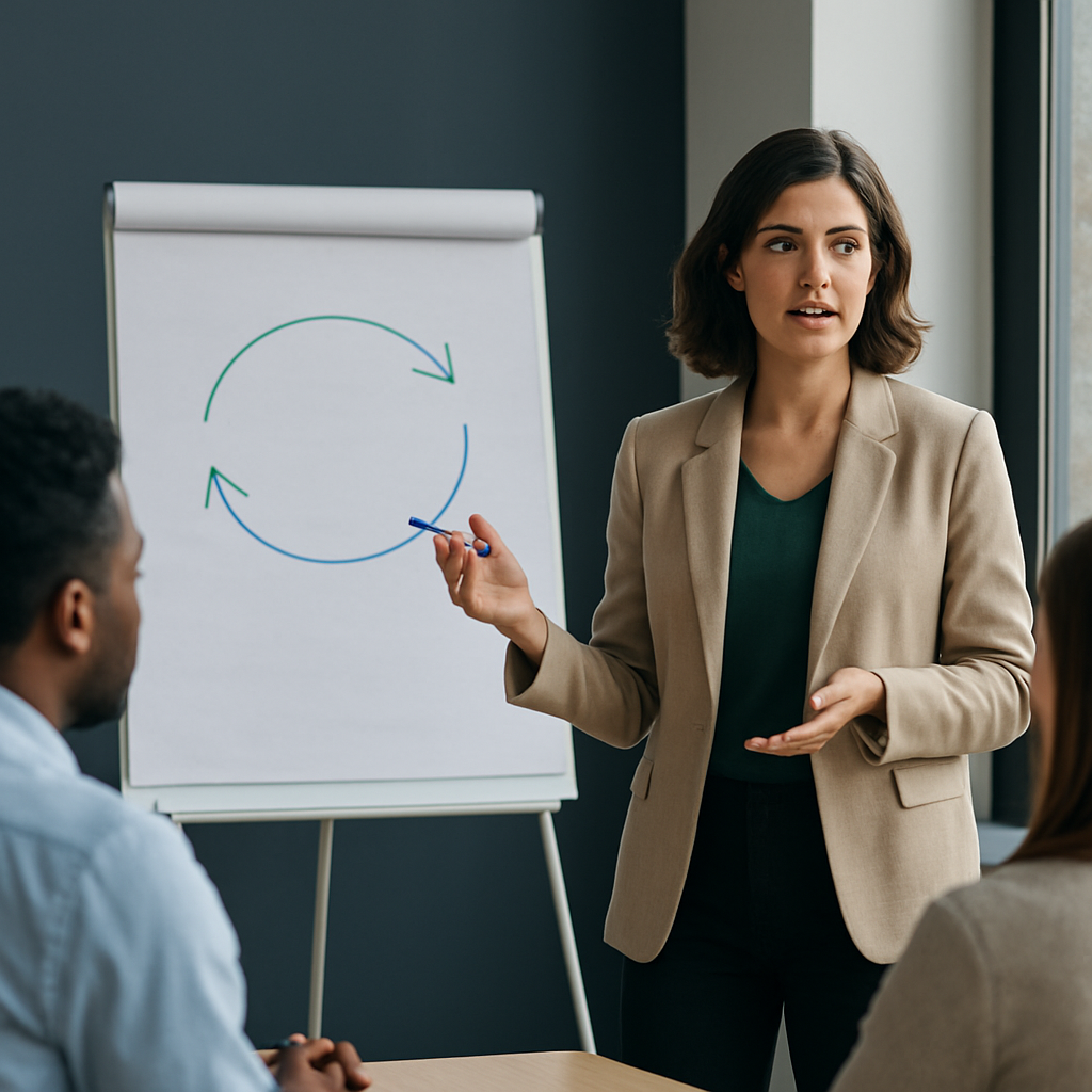 Professionista in riqualificazione durante un workshop